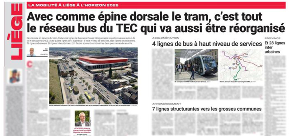 Tram à Liège : l'épine dorsale du réseau bus du TEC